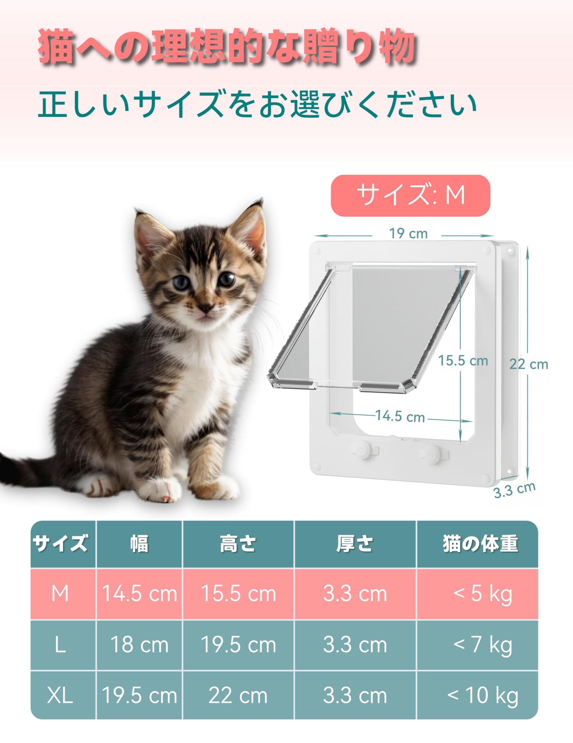 Amazon.co.jp: LIBBEPET キャットドア アップグレードされた4方向